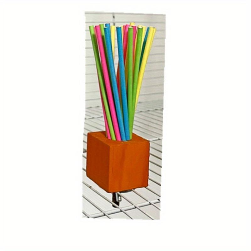 Parrot Wooden Toy Rainbow Paper Stick Grinding Teeth, Biting, and Ventilating Swing Stand Stick