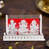 Acrylic Gold Plated Idols | Laxmi Ganesh Murti & Ma Saraswati | Home Decor Gift Item | 12 Cm Length, 6 Cm Width, 8 Cm Height (Silver)