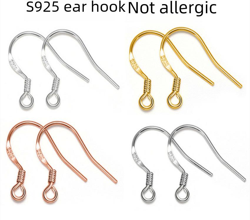 Серьги с серебряным покрытием 925 пробы и заушниками