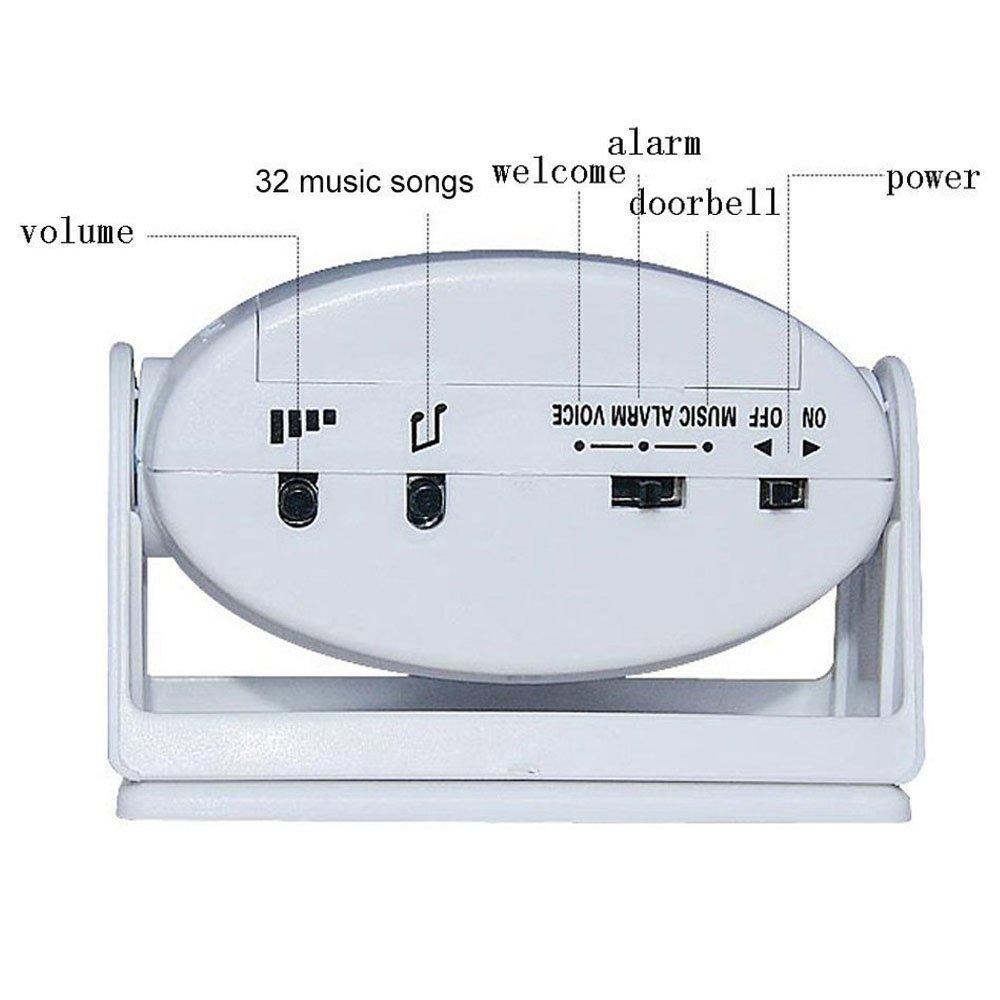 Пластиковый интеллектуальный датчик дверного звонка Белый Входная сигнализация Прочный звонок-сигнализация Дверной звонок Дома