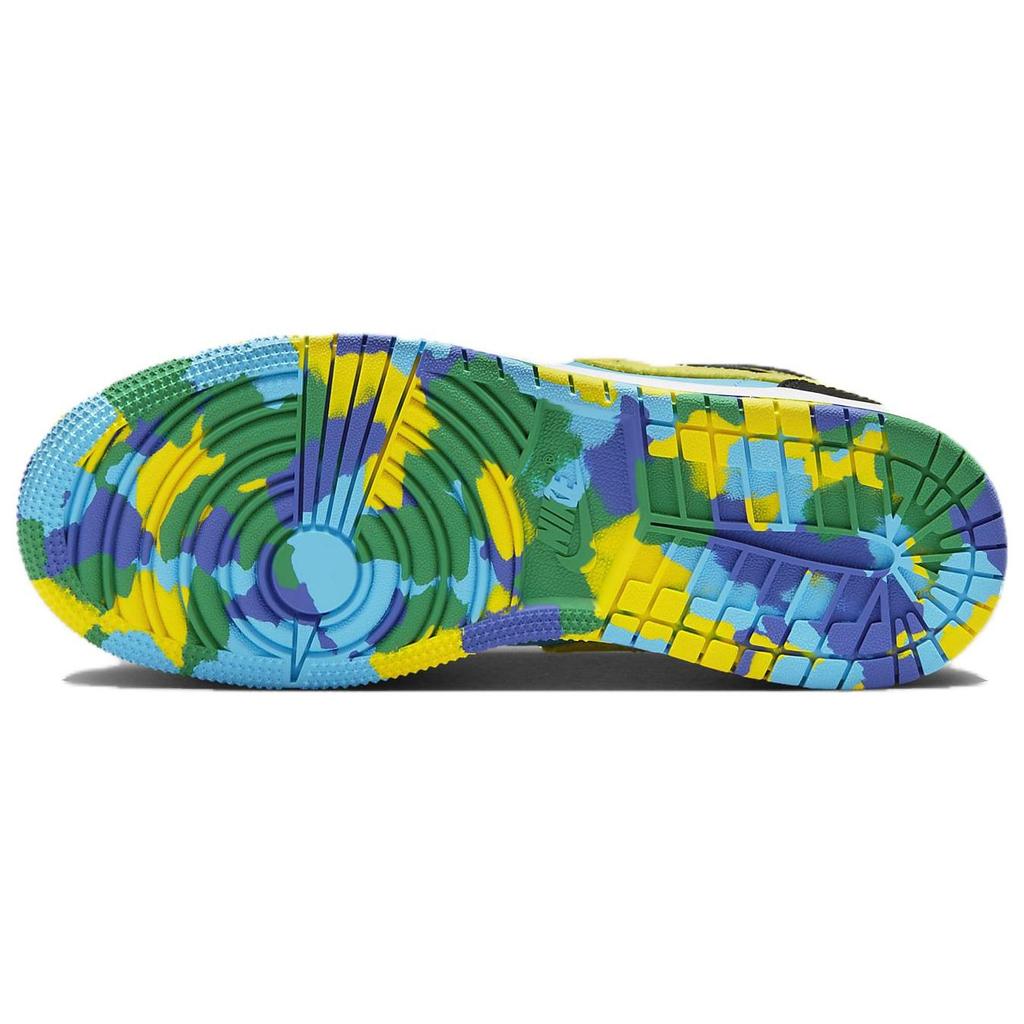 Детские кроссовки Air Jordan 1 Mid SS GS Championships разноцветные черные Opti-Yellow FD1317-007