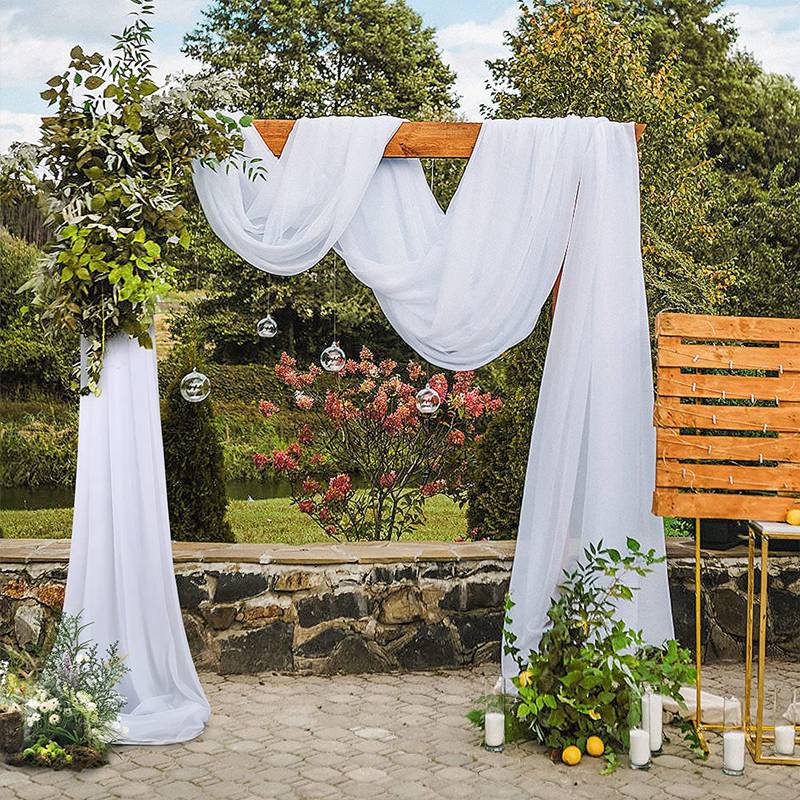 Wedding Arch Drape Chiffon Fabric Draping Curtain for Wedding Stage Backdrop Ceremony Reception Hanging Decoration