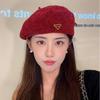 Женский кашемировый берет в корейском стиле с утолщением - Теплый, ветрозащитный, ретро-дизайн с треугольником для осени и зимы