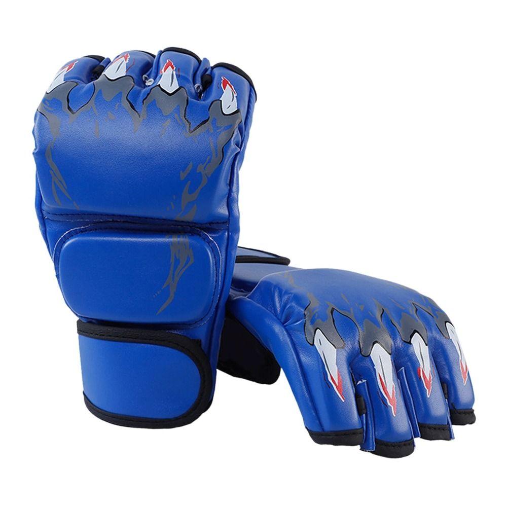 PU Taekwondo Gloves Half Finger Punching Gloves Durable Workout Gloves  for Men Women