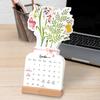 Маленький настольный календарь 2025-2026 на 24 месяца, цветочный настольный календарь, мини-календарь с откидными страницами, декоративный цветочный календарь для дома и офиса
