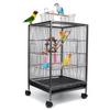 17.95""x17.95""x33.86"" Black/White Plastic+Iron Luxury Large Parrot Cage Bird Metal Pigeon Supplies With Hanging Cave Pet Decor Products