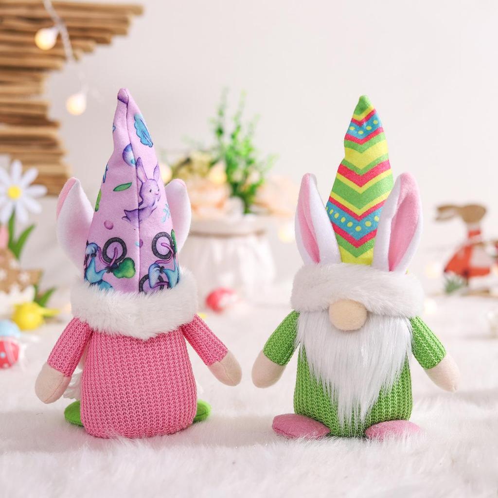 Трансграничная милая пасхальная кукла-гном с ушками кролика для декора вечеринки