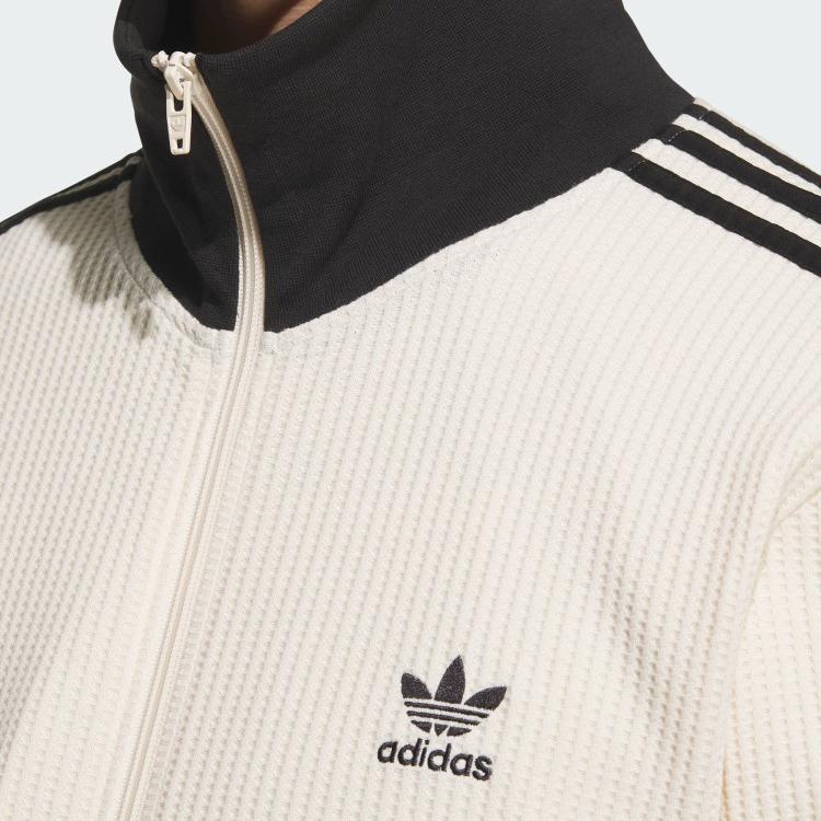 Adidas Вафельный топ Beckenbauer Track Top Wonder White унисекс в уличном стиле JW0109