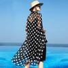 Spring Summer Mid Length Women's Thin Light Spotted Air-conditioned Shirt Draped Over A Shawl Sun Protection Long Sleeved Beach Jacket