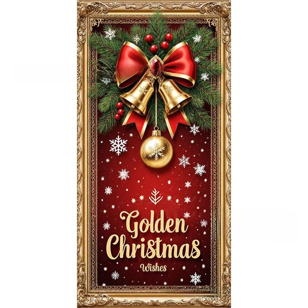 Door Hanging Christmas Door Cover Atmosphere Arrangement Background Santa Claus Banner Holiday Props Old Man Snowman