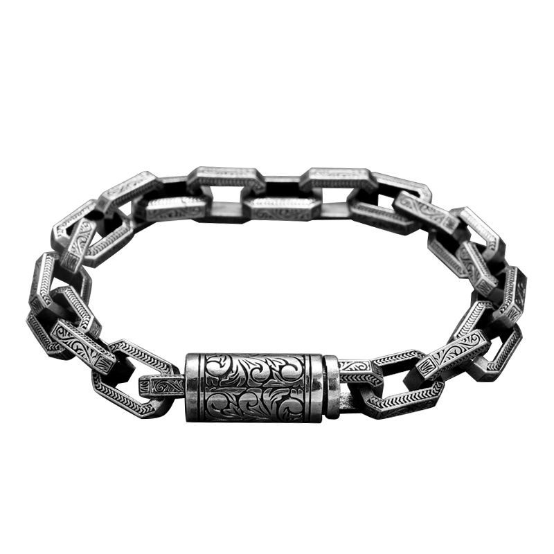 Advanced Vine Grass Pattern Bracelet for Men and Women, Retro Simple Hip Hop, Niche and Domineering Bracelet