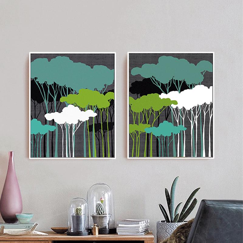 Минимализм, современное искусство, картины, джунгли, зеленое дерево, холст, картина, настенный постер для студии, домашний декор, экологические ремесла