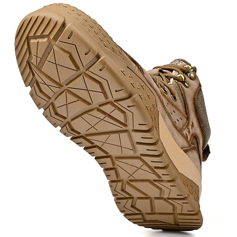 Мужские ботинки для активного отдыха с высоким верхом и нескользящей подошвой для походов на осень и зиму