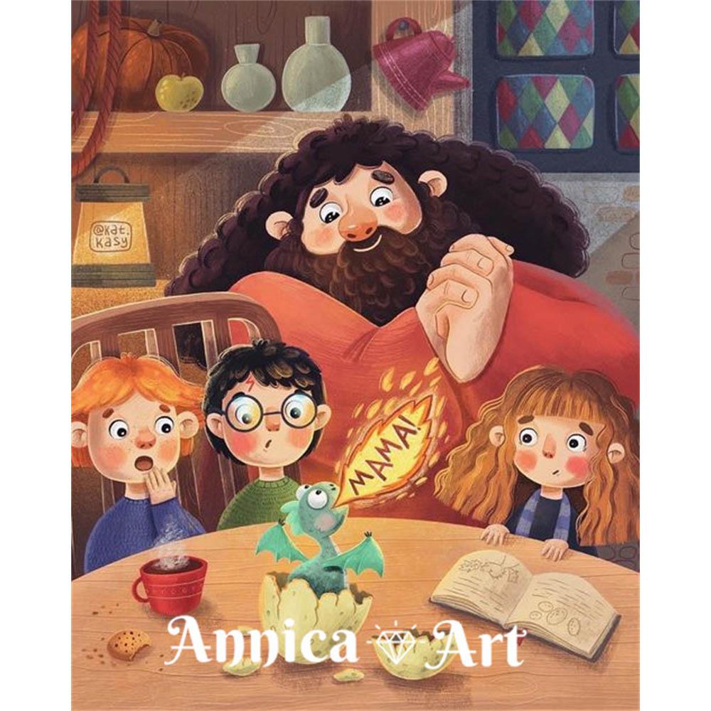 Harry Potter Cartoon Mosaic Art Stitch 5d Diamond Painting Magic School Canvas Creation Puzzle Artificial New 2026 Couples