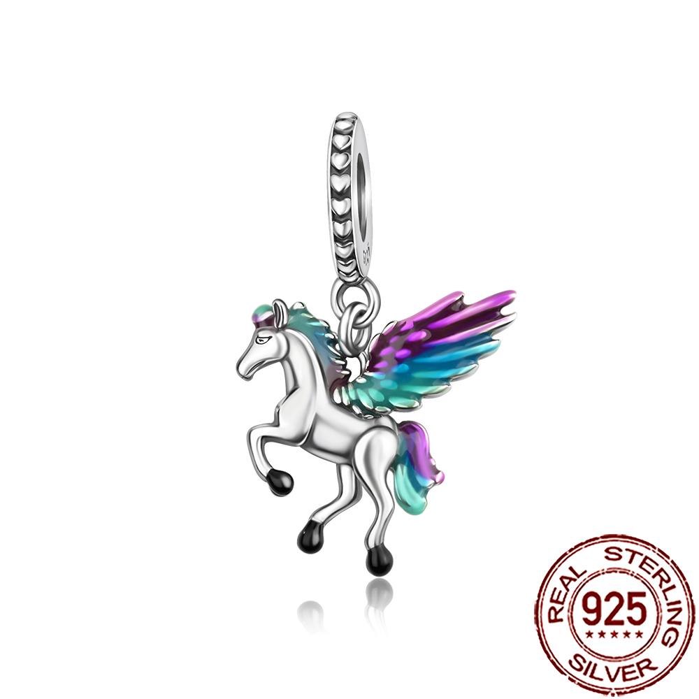 New Charms 925 Silver Cat Dog Flamingo Chameleon Axolotl Animal Beads Fit Bracelet Necklace Women DIY Jewelry