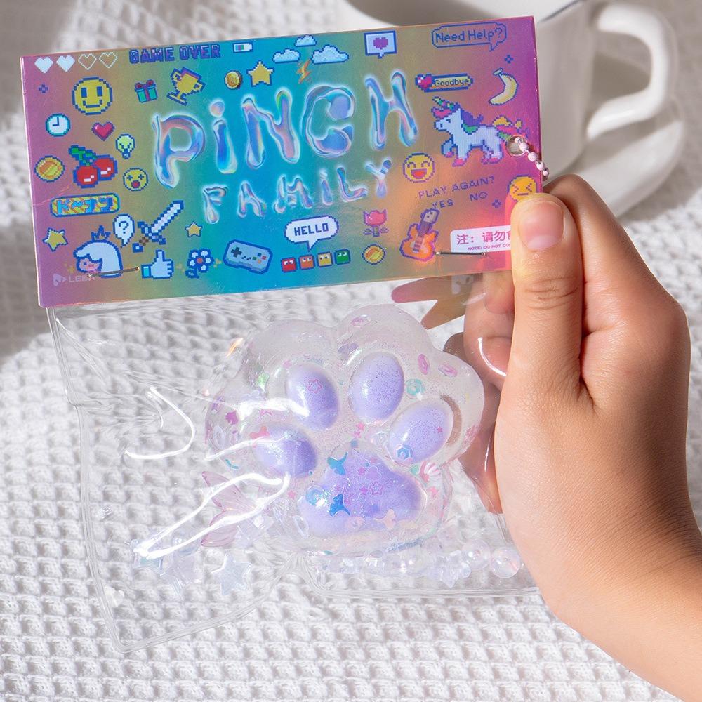 Pearl Squeeze Cat Paw Прозрачная кошачья лапка Щипковая игрушка Забавная кошачья лапка Медленный отскок Игрушка для детей