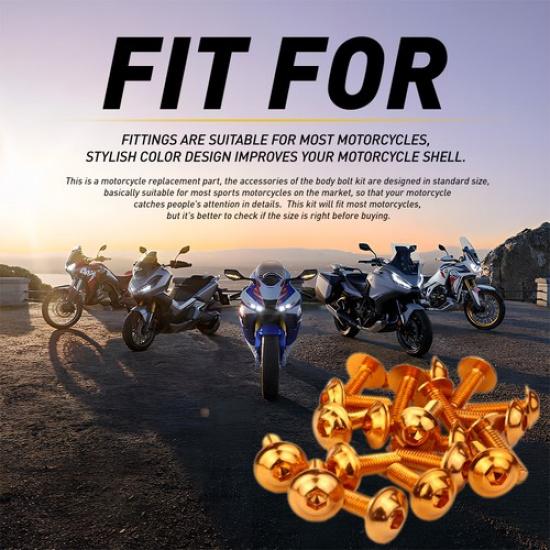Body Screw For Yamaha YZF R6 R1 R6S YZF600R Gold Complete Fairing Bolt Kit