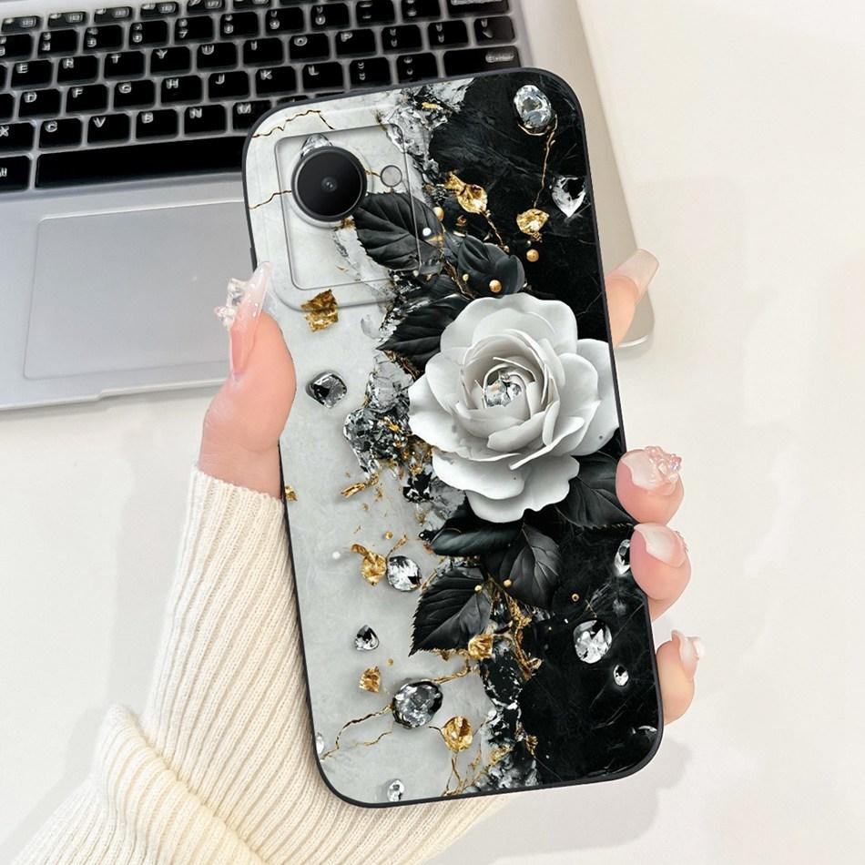 Для Realme C30 C30s Красивый Чехол для Телефона с Рисунком Розы и Бантом Для Realme C30 C30S Мягкие Силиконовые Чехлы