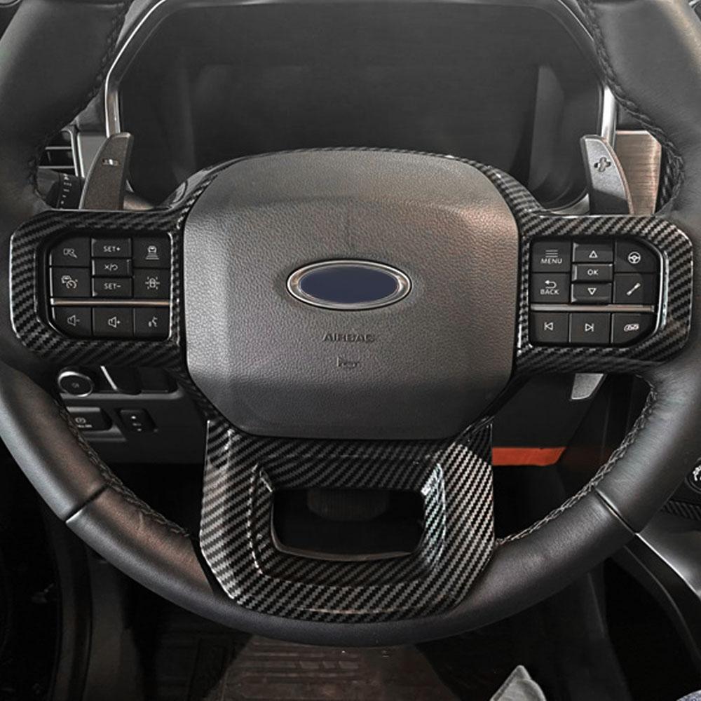 Car Steering Wheel Panel Cover Trim for Ford F150 F-150 2025 2025 2025 Trim Frame Decoration Sticker Carbon Fiber Accessories