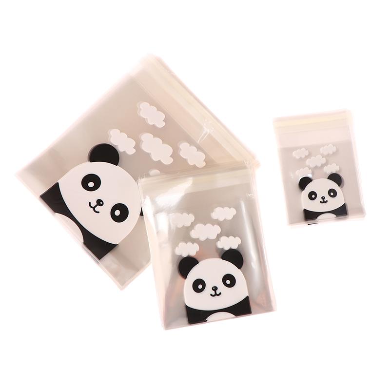 100 шт./упак. самоклеящиеся мешочки для печенья в виде панды, свадебные мешочки для конфет