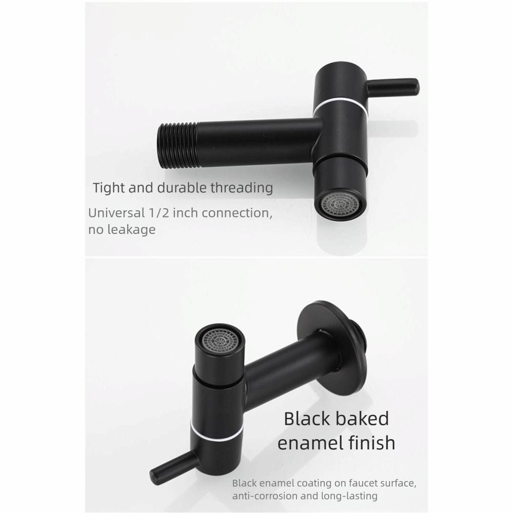 304 Stainless Steel Washing Machine Faucet Anti Splash Matte Black Mop Washing Tap Wall Mounted Multi Functional