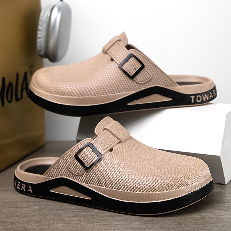 Полускользящие закрытые тапочки для мужчин летняя одежда для отдыха модные сандалии мужские ленивые туфли нескользящие сандалии с толстой подошвой