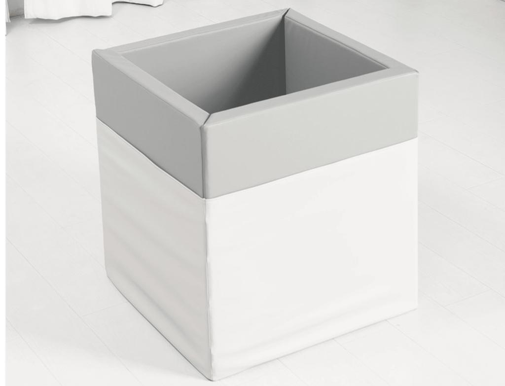 gymnastic mattress 2in1 toy container 240x60x4 cm four-piece - white-grey