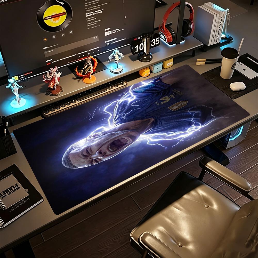 Star Player Kylian Mbappé Large Mouse Pad Office Mouse Mats Computer Desk Keyboard Mat Non-Slip Rubber Base