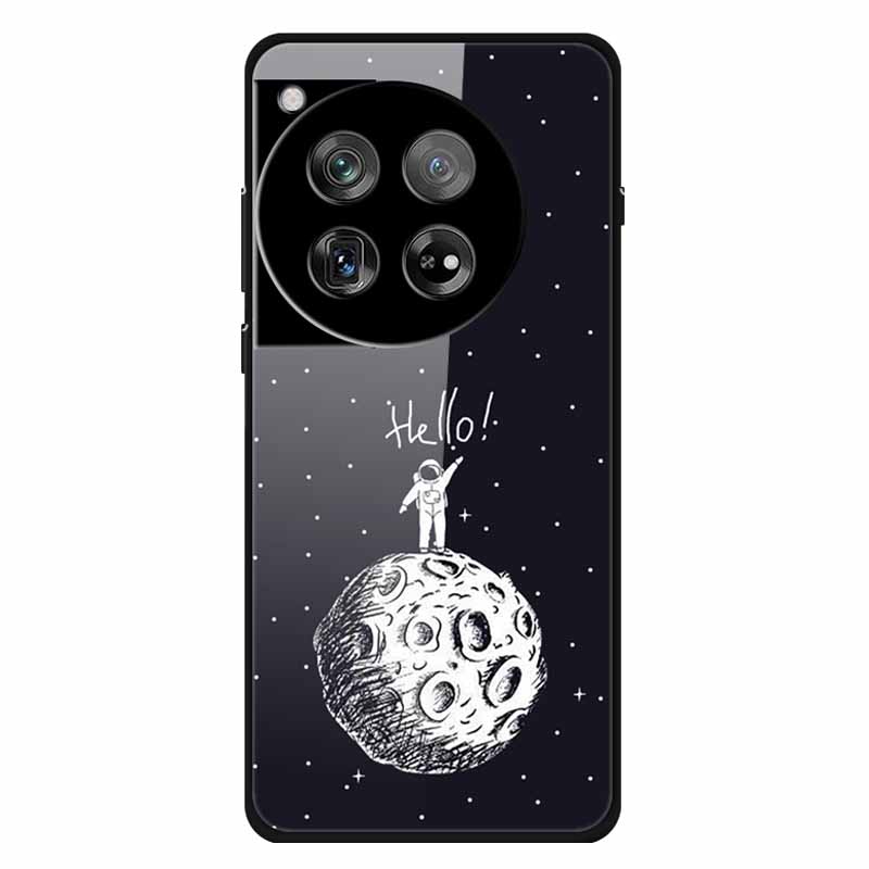 For Oneplus 12 12R Case Tempered Glass Luxury Hard Back Cover for Oneplus 12 12RCases Space Soft Bumpers for One Plus 12 5G Wolf