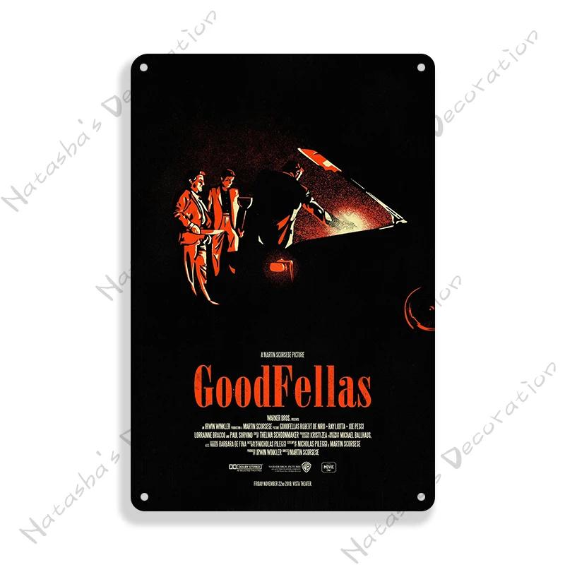 1990 Американский фильм Славные парни Винтажный постер Металлическая жестяная табличка Ржавые металлические таблички Домашний бар Металлическая плакетка Гараж Индустриальный декор