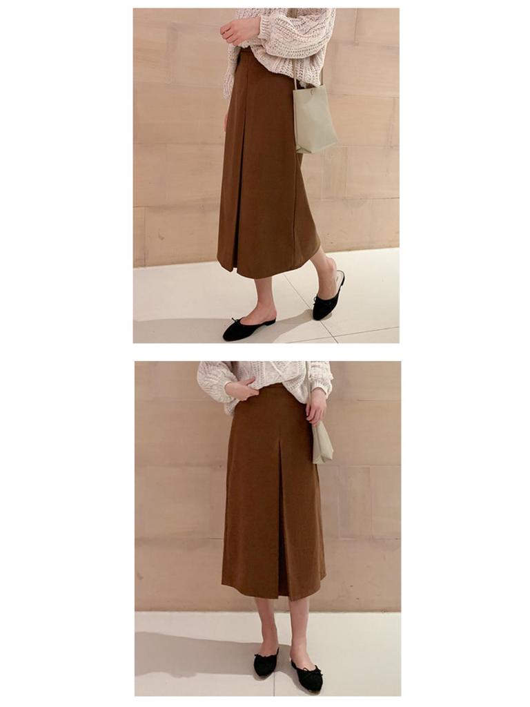 Женская замшевая юбка-карандаш большого размера с высокой талией в цвете Маillard, стройнящая, А-силуэта, средней длины