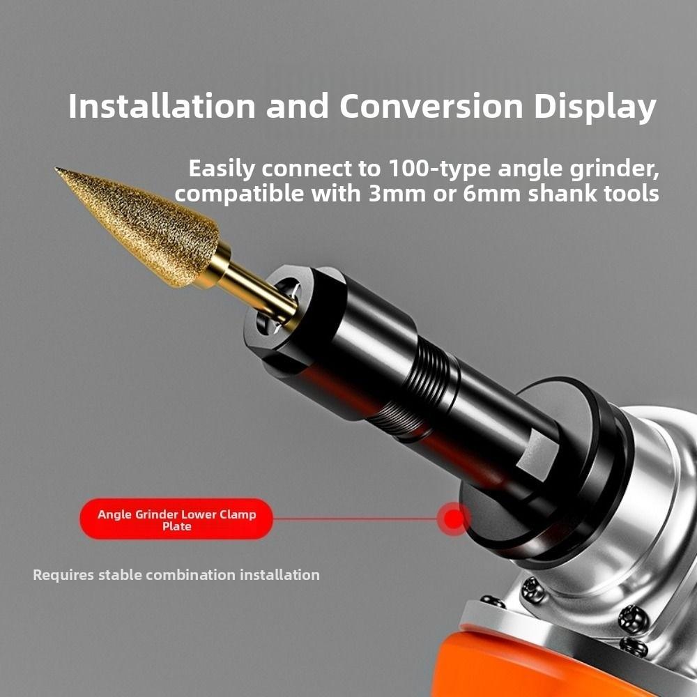 3/6mm Electric Angle Grinder Conversion Head for 100 Type Angle Grinder and M10 X 1.5 Thread