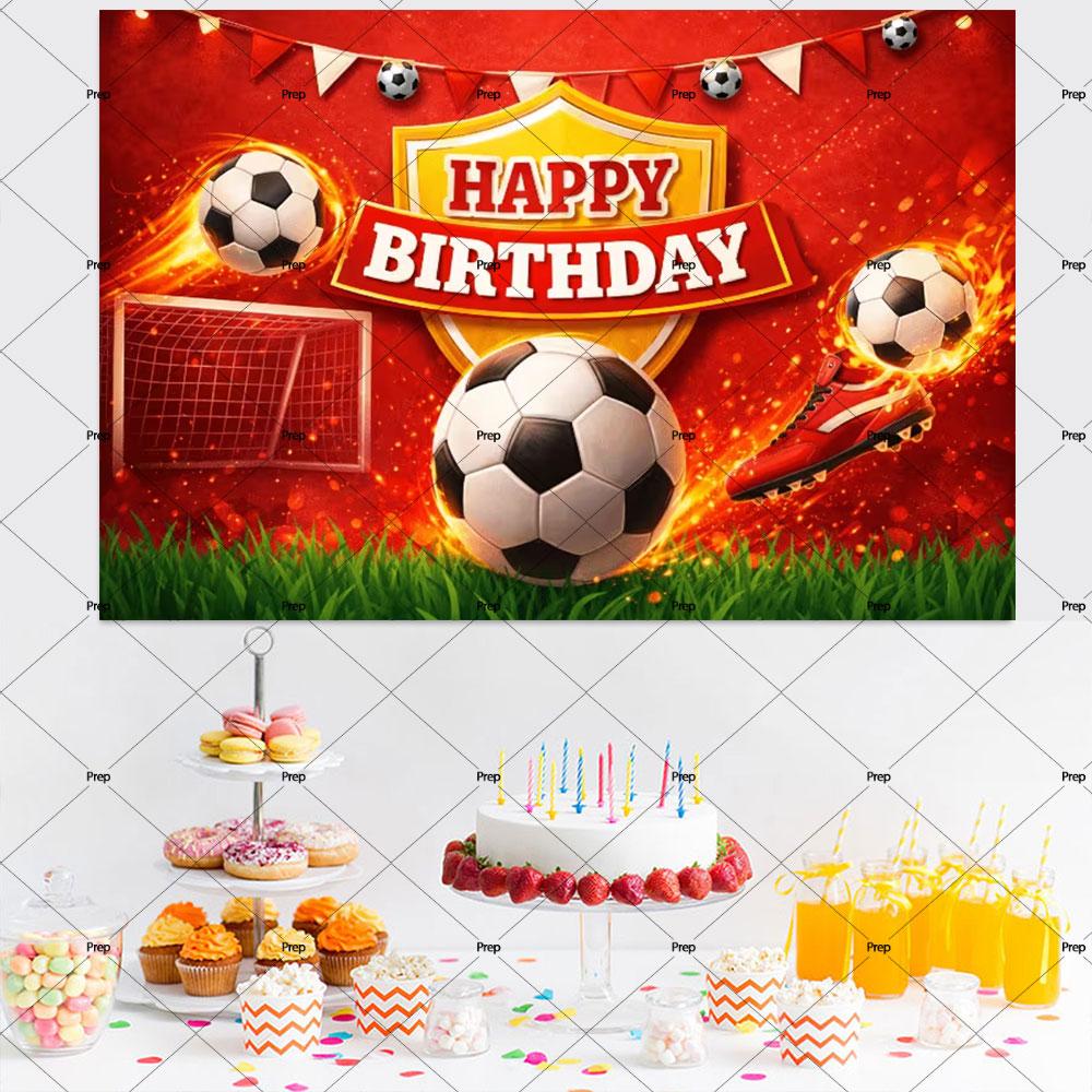 Football Themed Birthday Party Backdrop Red Stadium Grassland Suitable For Birthday And Football Enthusiasts Gatherings 400