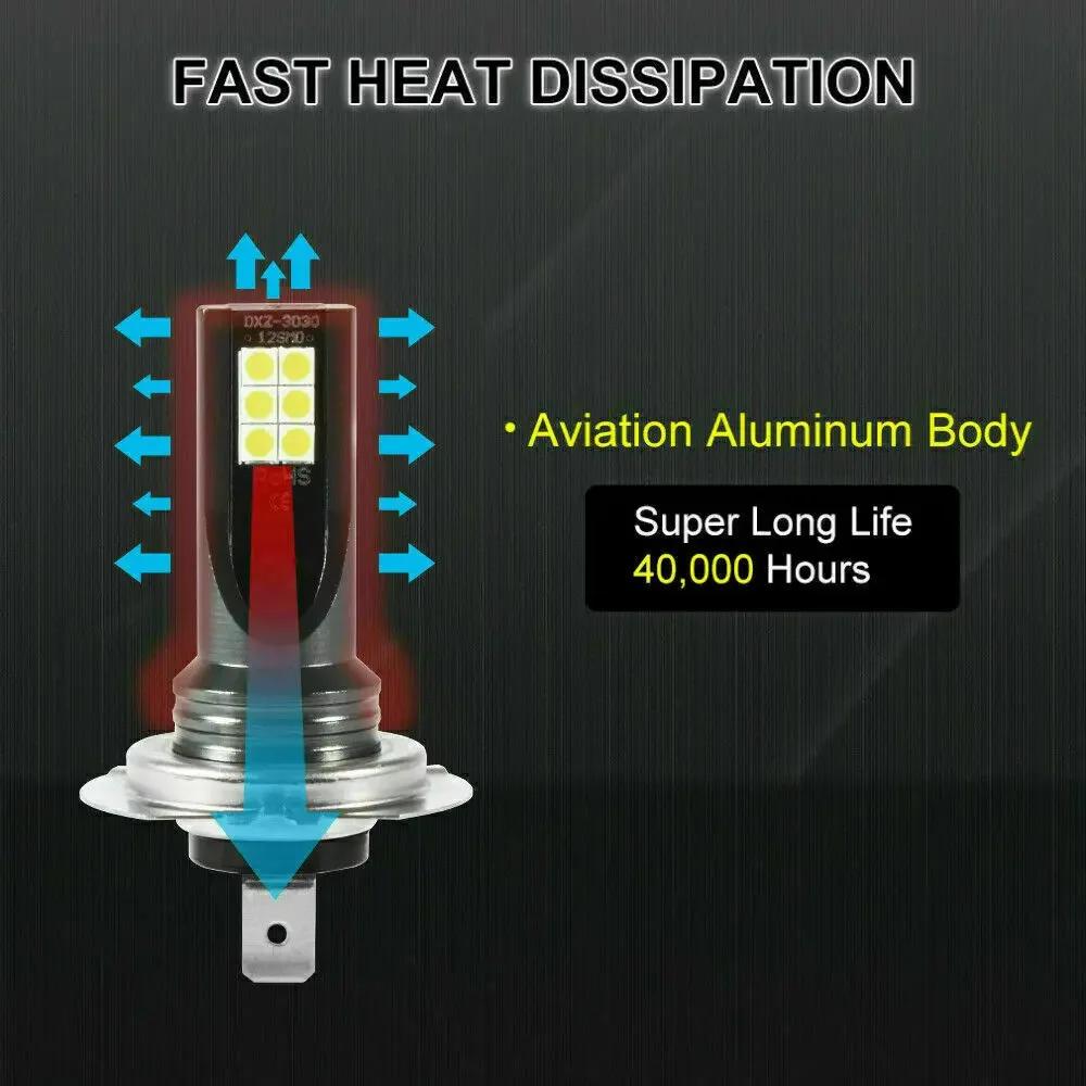 1/2PCs H7 Led Headlight Bulb Fog Lights For Car Waterproof White High Low Beam 110w 30000lm IP67 Car Led Lights Auto Accessories