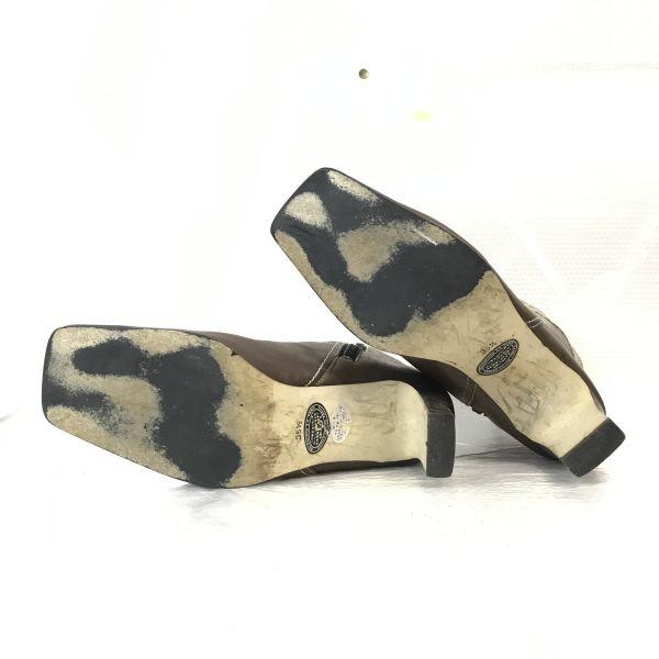 Balenciaga Женские длинные сапоги из натуральной кожи 35.5 22.5-23см Коричневые Сделано в Японии(ИСПОЛЬЗОВАЛ)