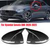 For Hyundai Sonata DN8 2022 Rearview Side Mirror Cover Wing Cap Exterior Door Rear View Case Trim Carbon Fiber