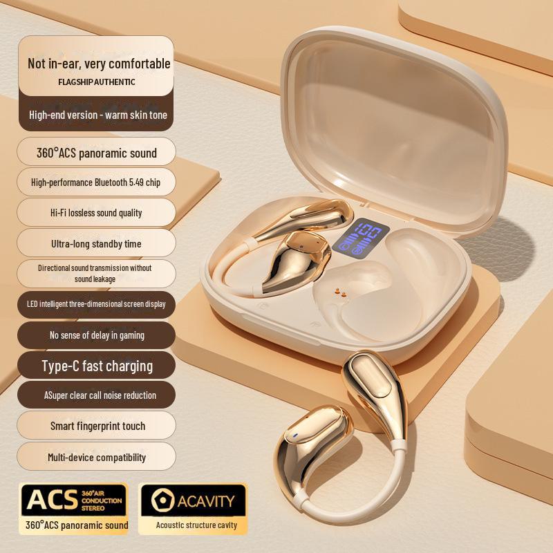 2024 Спортивные беспроводные открытые Bluetooth-наушники с разъемом Hook-Up и сверхдлительным временем работы от аккумулятора, не вставные, для использования унисекс