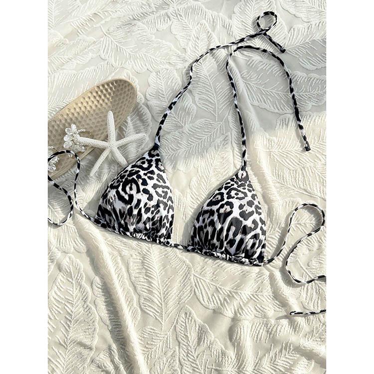 2025 Европейский и американский кружевной купальник-топ халтер на шнуровке Женский купальник