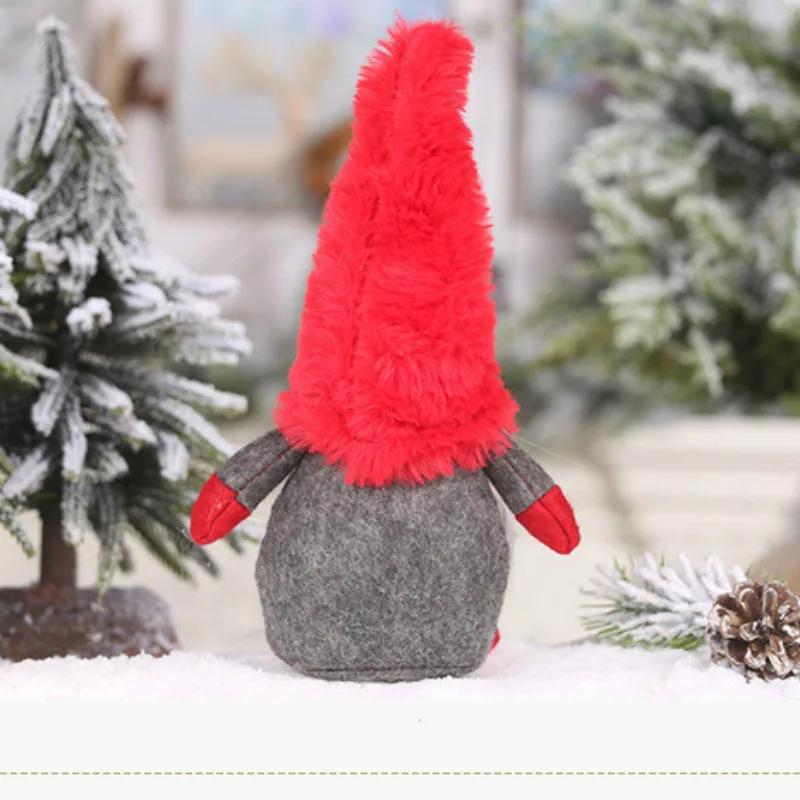Creative Christmas Ornament Plush Faceless Moustache Doll Home Decoration Accessories for Living Room