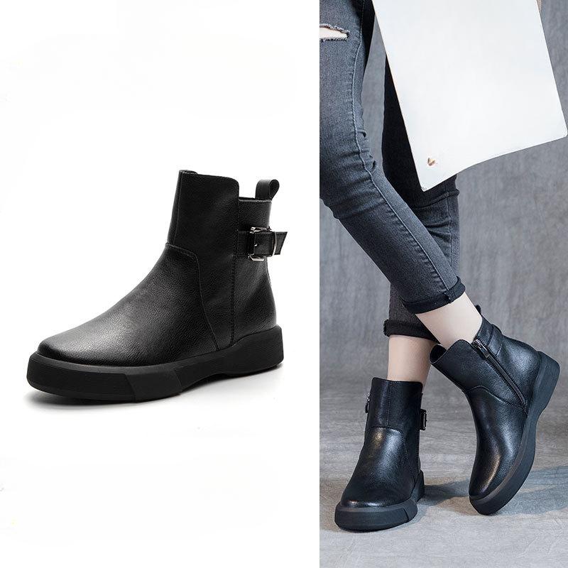 Retro Boots Women's Shoes Best-selling and Versatile Ankle Boots Low-top Thick-soled Boots