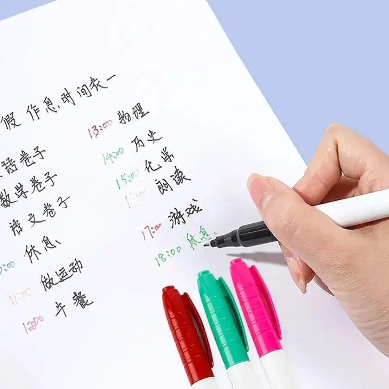 12 цветов/набор Маркеры для сухого стирания со сверхтонким наконечником 0,5 мм Стираемые маркеры для белой доски для школыОфисаПланирования Маркер для белой доски