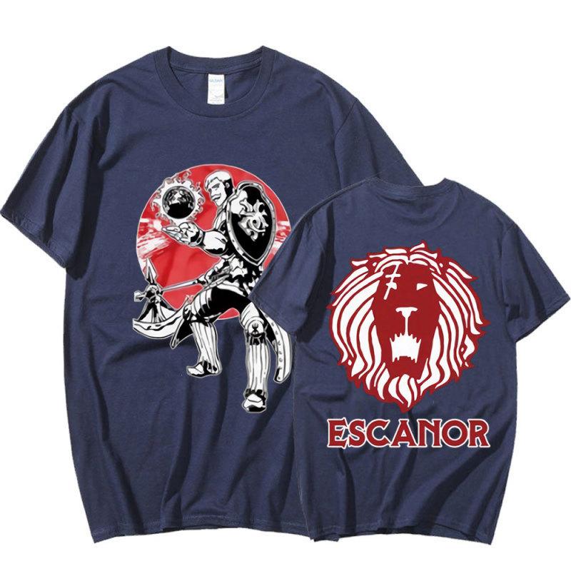 Japanese Anime The Seven Deadly Sins Escanor T Shirt Lion Graphic Print T-shirt Summer Fashion Casual Cotton Oversized T Shirts