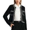 Karl Lagerfeld Повседневный выход Встреча Легкий Роскошный Круглый вырез Серебристая отделка Вязаный Кардиган с длинным рукавом Свитер Женский свитер K27L2225999