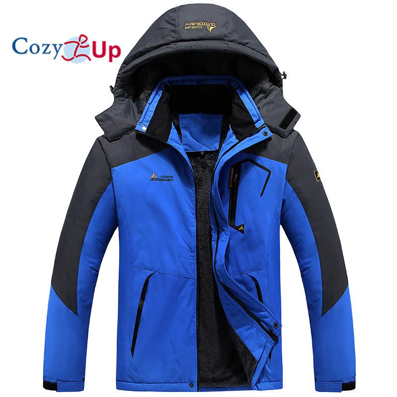 Cozy Up Men's Hooded Oversized Plush and Thick Windproof and Rainproof Warm Jacket