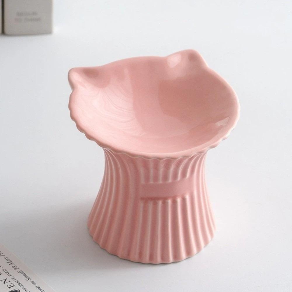 High Foot Dog Food Feeder Anti-Slip Base Cat Feeding Dish Cute Pet Drinking Bowl Food Feeding