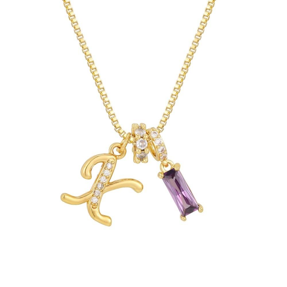 Adjustable Letter Jewelry Hypoallergenic Shiny Zircon Embedded Geometric Pendant Necklace Geometric Design Dopamine Style
