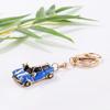 Cartoon Mini Car Keychain Rhinestone Car Model Metal Key Ring Decorative Pendant Accessories for MINI Cooper S JCW R50