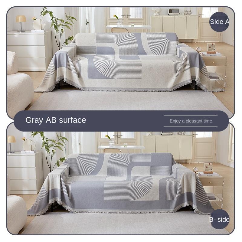 Чехол для дивана в японском стиле с кисточкой, двухстороннее одеяло, чехлы для диванов, геометрические линии, вставки для полотенец, домашний декор, гобелен