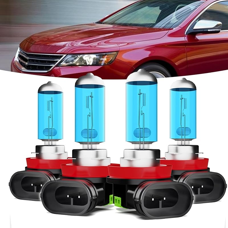 Halogen Headlights Fit For Chevrolet Chevy Impala 2006-2013 Headlight Bulbs,H11/H8/H9 High Beam+ H11/H8/H9 Low Beam+ H11 Fog Light Combo,Plug And