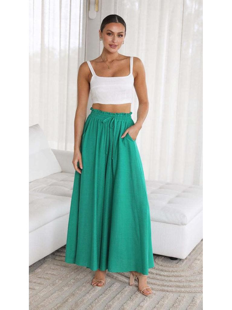 2025 European & American Spring/Summer Women's Loose Wide-Leg Casual Fashion Long Pants